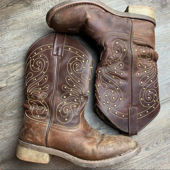 Smoky Mountain Women's Brown Leather Cowboy Boots